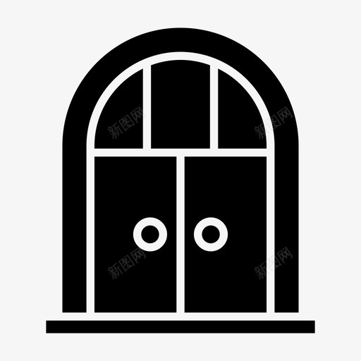窗户关闭装饰svg_新图网 https://ixintu.com 窗户 关闭 装饰 玻璃 内部 实心