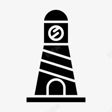 灯塔建筑物航海图标