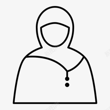 穆斯林妇女头巾伊斯兰教图标