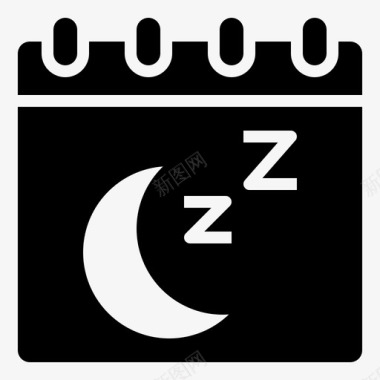 夜间日历新月图标