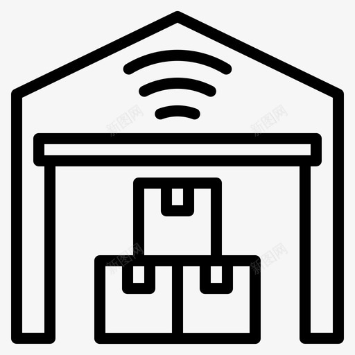 仓库送货互联网svg_新图网 https://ixintu.com 仓库 送货 互联网 库存 存物 联网 大纲