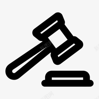 合法财产锤子法律图标