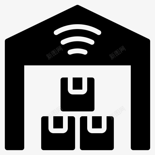 仓库送货互联网svg_新图网 https://ixintu.com 仓库 送货 互联网 库存 物品 联网 字形