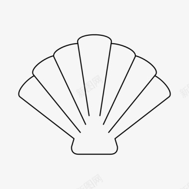 贝壳双壳类蛤蜊图标