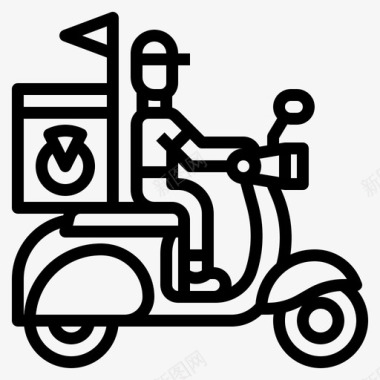 送货员食品摩托车图标