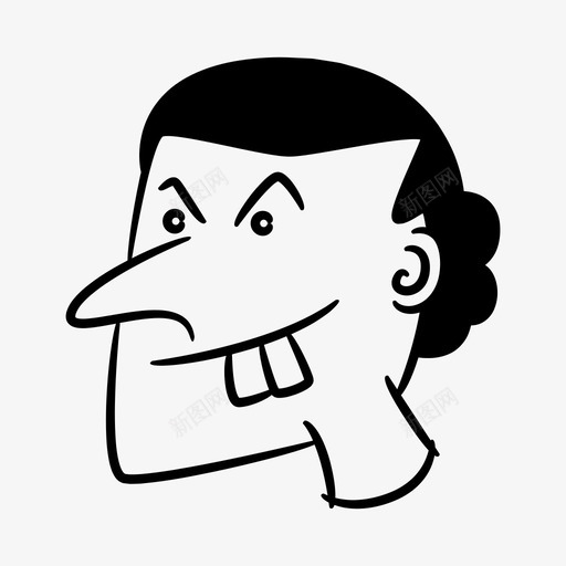 脸漫画头svg_新图网 https://ixintu.com 漫画 喜怒无常 人脸 头像