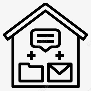 在家工作电子邮件交流图标