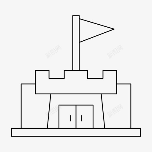 堡垒城堡大门svg_新图网 https://ixintu.com 堡垒 城堡 大门 中世纪 宫殿 建筑 细线