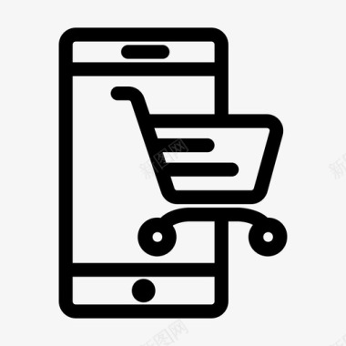 网上购物购物车智能手机图标