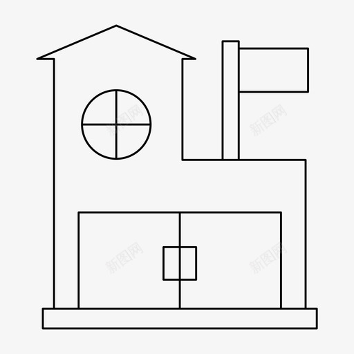 房子建筑旗帜svg_新图网 https://ixintu.com 建筑 房子 旗帜家 住宅 细线