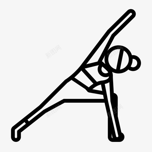 侧角伸展式瑜伽小人图图片