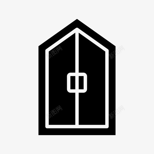 窗建筑门svg_新图网 https://ixintu.com 建筑 门框 框架 家具 实心 心窗