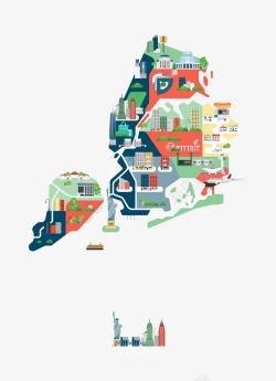 zhangIllustration Cities of America by Jing Zhang插画高清图片