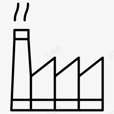 工厂工业建筑物和房屋图标