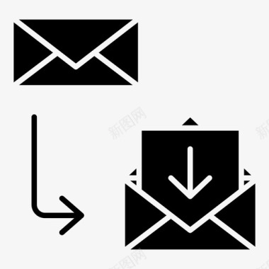 阅读电子邮件收件箱信息图标