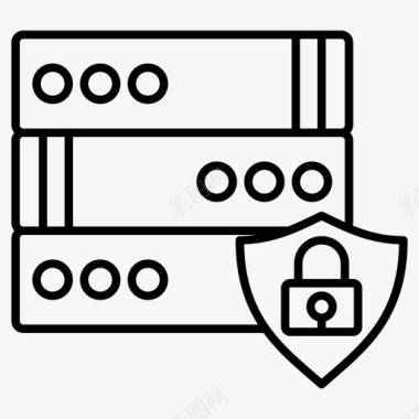 数据安全服务器隐私政策和gdpr图标