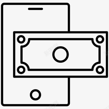 移动支付现金智能手机图标