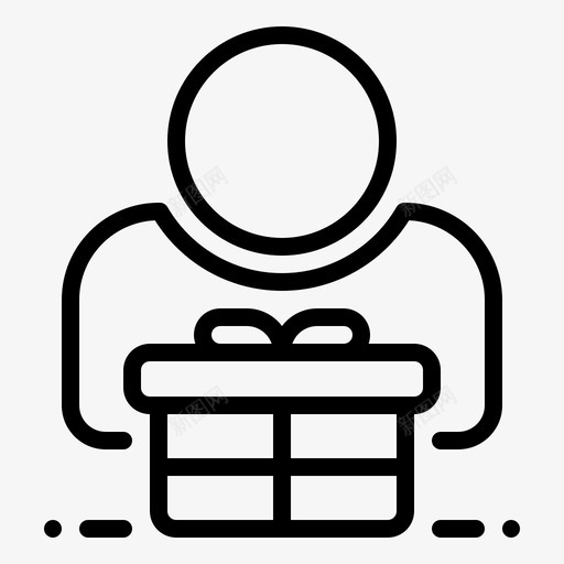 礼物盒子人svg_新图网 https://ixintu.com 礼物 奖品 盒子 电子商务