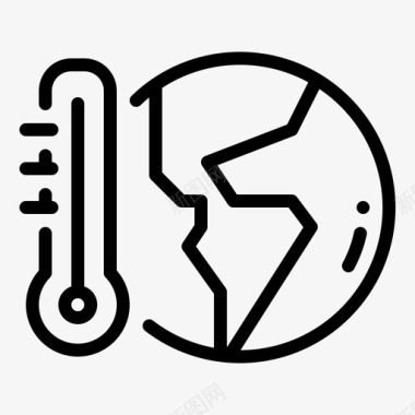 气候变化地球热图标