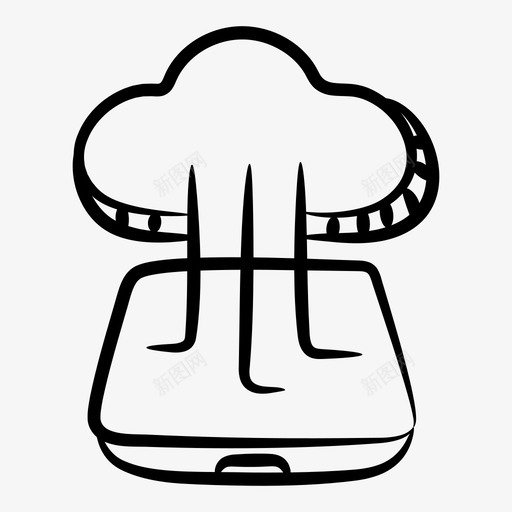 云托管云计算云设备svg_新图网 https://ixintu.com 托管 云计算 设备 服务 技术 图形设计 摄影 线条 图标 收藏