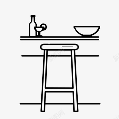 采购产品厨房椅子厨房椅子家具图标