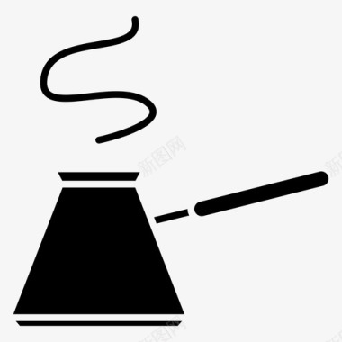 土耳其咖啡热咖啡固体咖啡图标