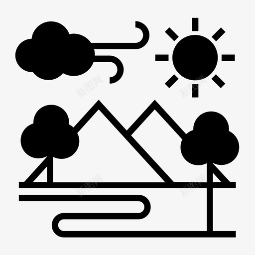 自然丘陵景观svg_新图网 https://ixintu.com 自然 丘陵 景观山 树木 园艺 固体