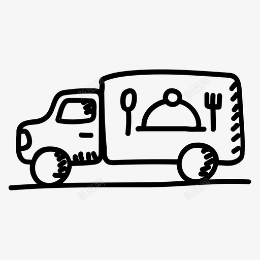 食品送货送货车快餐svg_新图网 https://ixintu.com 食品 送货 货车 快餐 购物 商业 系列 图标 集合