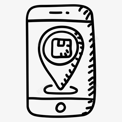 移动跟踪器应用程序货物跟踪包裹跟踪svg_新图网 https://ixintu.com 跟踪 应用程序 移动 购物 图标 线图 商业 包购物 手机 智能 包裹