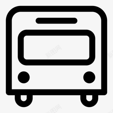 公车交通工具简单干净的圆形笔划图标