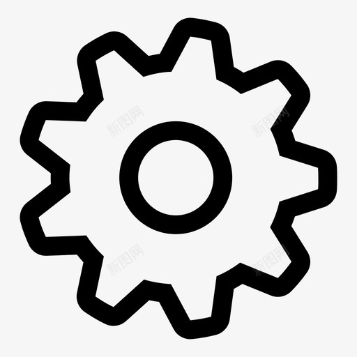 齿轮简单干净的圆形笔划svg_新图网 https://ixintu.com 齿轮 简单 干净 圆形 笔划
