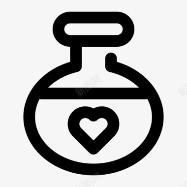 爱情药水瓶子心图标