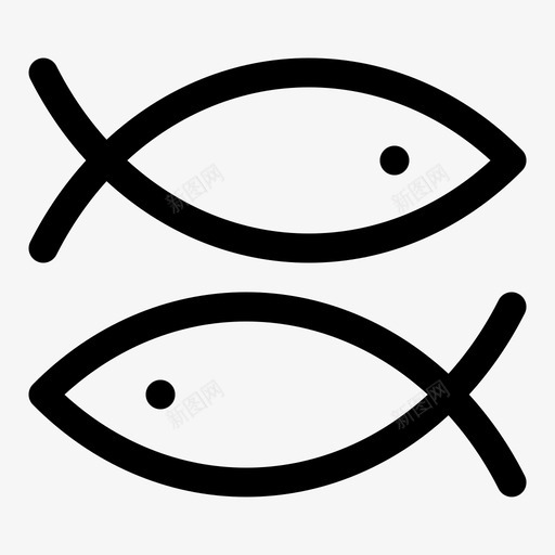 鱼简单干净的圆形笔划svg_新图网 https://ixintu.com 简单 干净 圆形 笔划