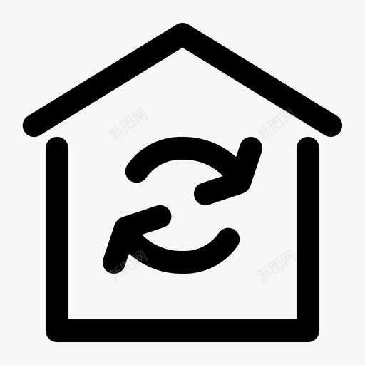 房子生态环境svg_新图网 https://ixintu.com 房子 生态环境 回收 更新 生态 线图 图标
