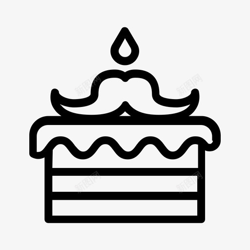 蛋糕生日胡子svg_新图网 https://ixintu.com 蛋糕 生日 胡子 图基孔 父亲节 轮廓