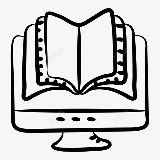电子书电脑数字教育svg_新图网 https://ixintu.com 电子书 在线学习 电脑 数字 教育 在线 图书