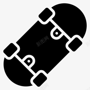滑板溜冰户外活动图标