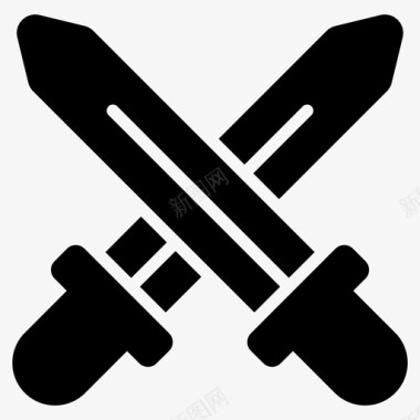 交叉剑挑战匕首图标