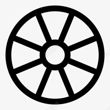 轮毂简单干净的圆形笔划图标