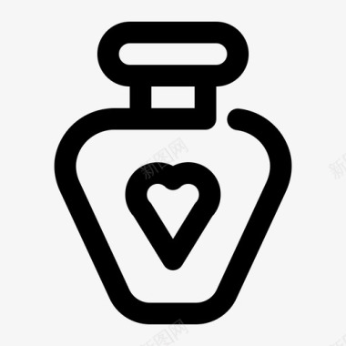 爱情药水瓶子心图标