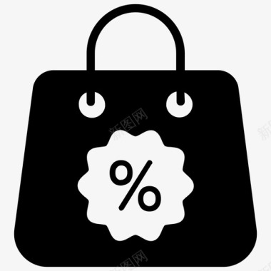 购物折扣大减价购物袋图标