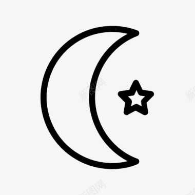月亮和星星伊斯兰教穆斯林图标