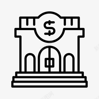 银行大楼金融图标