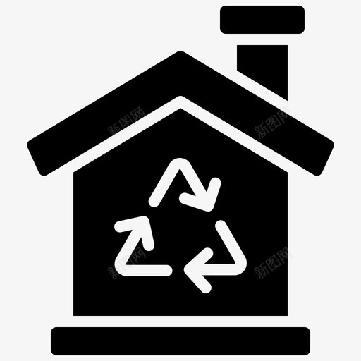 家生态绿色svg_新图网 https://ixintu.com 回收 家生 生态 绿色 房子 固体