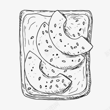 鳄梨吐司奶油奶酪食物图标
