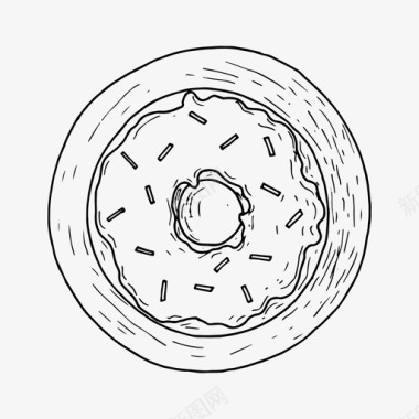 甜甜圈食品手绘图标