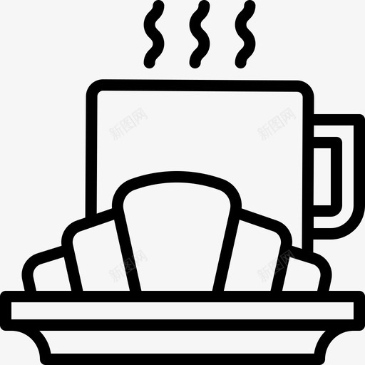 牛角包面包房咖啡svg_新图网 https://ixintu.com 牛角 面包房 咖啡 饮料 马克 餐厅 食品 系列