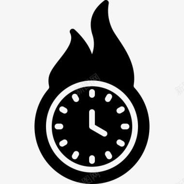 提供时间燃烧时钟图标