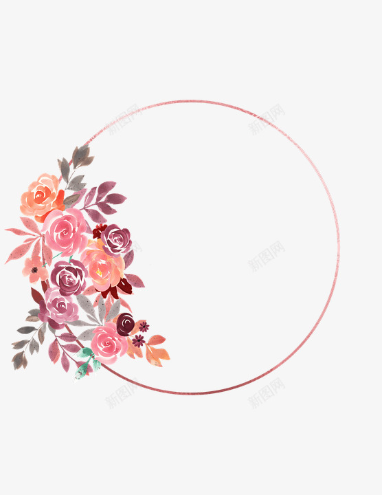 Frame Watercolor Flower Watercolor透明png免抠素材_新图网 https://ixintu.com 透明