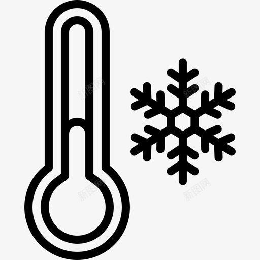 温度计冷雪花svg_新图网 https://ixintu.com 冬天 温度计 雪花 温度 季节
